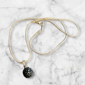 Black Shambala Bead Necklace